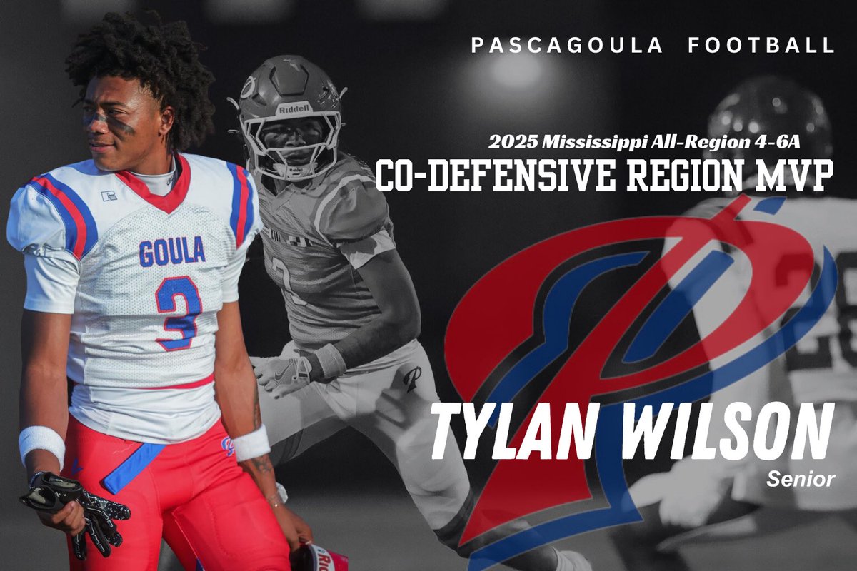 PascagoulaFB's tweet photo. The 2025 All-Region 4-6A Co-Offensive and Co-Defensive MVPs are Pascagoula's Jarrad Loper and Tylan Wilson!

Congrats to Jarrad and Tylan! #WeGoula https://t.co/14kvHdbe4S