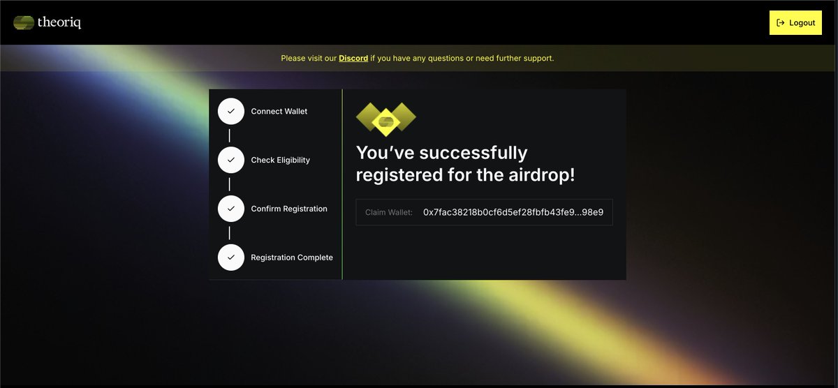 No idea why, but I think I’m getting an airdrop from <a href="/TheoriqAI/">Theoriq</a>.

You guys should check your eligibility too 👇

 claim.theoriq.ai/flow/social