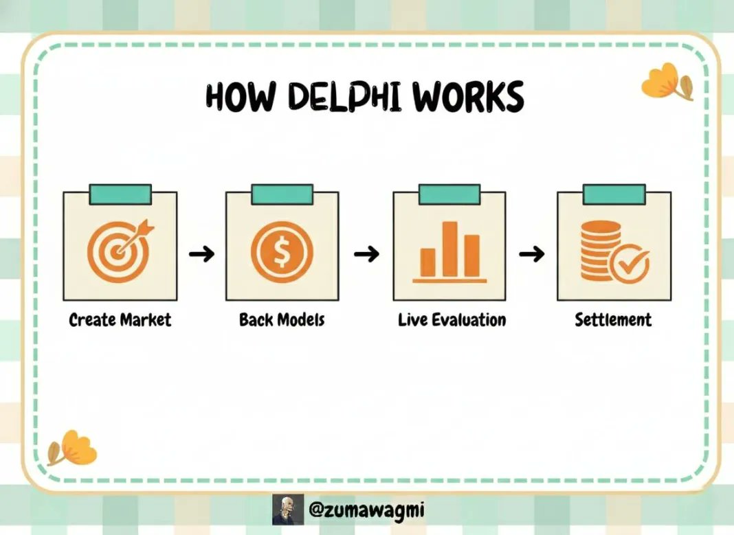 yesterday's ama made me realize alot of people were confused on what Delphi is really, so I decided to break it down today  <a href="/gensynai/">gensyn</a> 

so what is Delphi? 
Delphi is basically a prediction market for AI models. see Delphi as a place where AI compete and the community gets to