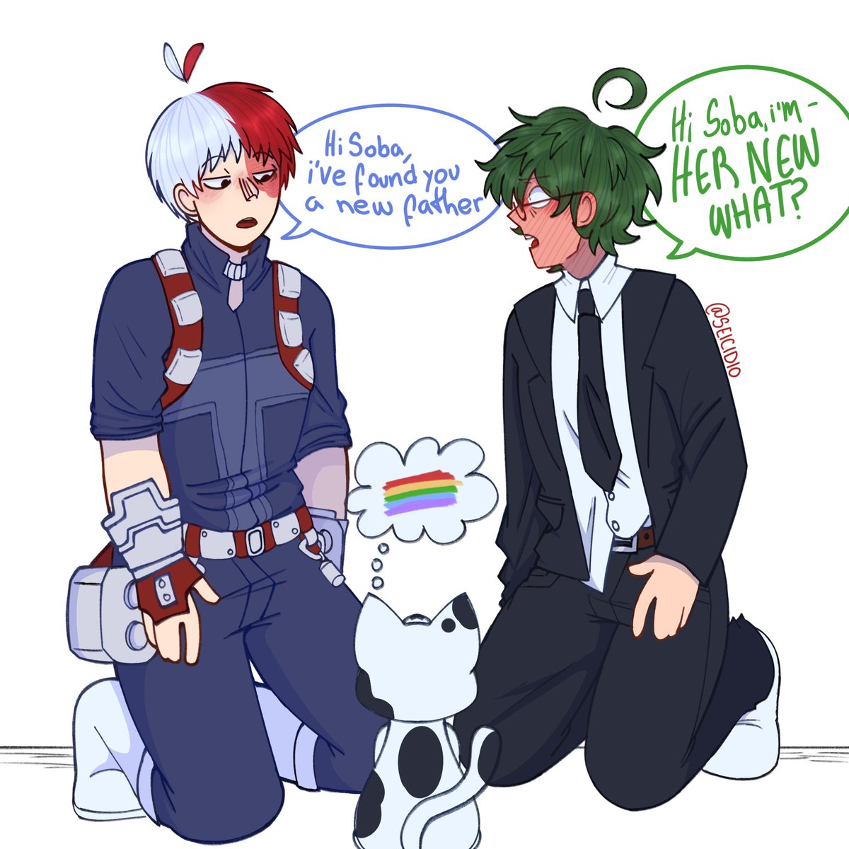 seicidio's tweet image. Quick silly drawing.
Shouto is the kind of guy who treats his cats ad if they were his children.

#tddk #tododeku #bnha