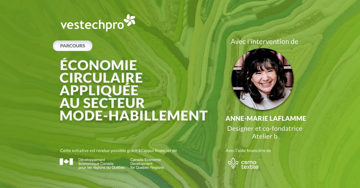 Nous aurons le plaisir d’accueillir Anne-Marie Laflamme, Designer et co-fondatrice d’atelier b qui interviendra lors de la première séance du Parcours en Économie circulaire, le 15 janvier prochain! N’attendez plus pour vous inscrire au Parcours : forms.office.com/pages/response…