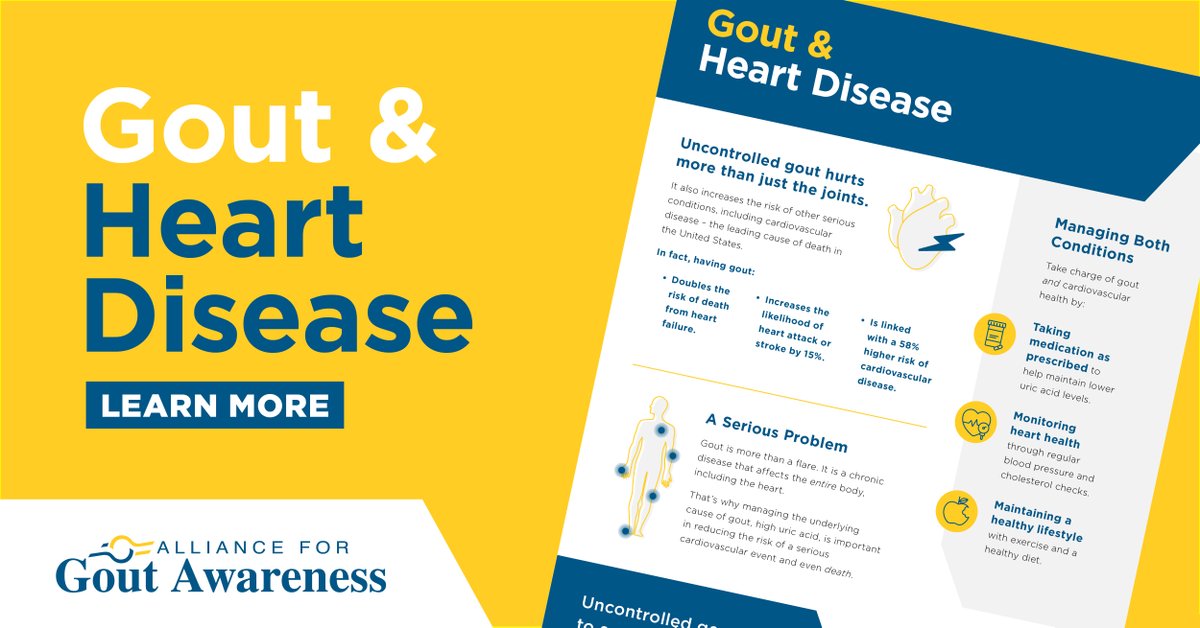 #DYK? Uncontrolled gout leads to serious cardiovascular problems.

Learn more about the gout-heart disease connection: bit.ly/47prA0N