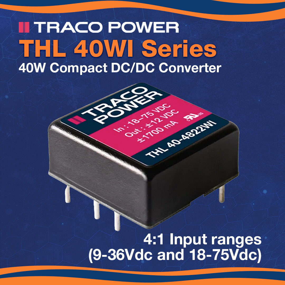 Compact power you can count on. ⚙️⚡

The TRACO Power THL 40WI Series delivers rugged performance in a compact 1” x 1” metal case—designed for applications where durability, efficiency, and flexibility are essential.

Shop now: hubs.li/Q03VDcbK0