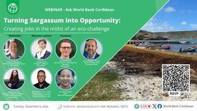CCCEur's tweet image. FYI: @WBGroup Ask WorldBank Caribbean  'Turning Sargassum into Opportunity: Creating Jobs in the midst of an Eco-Challenge.' buff.ly/rUmgcXM #WorldBank #WBGroup #AskWB #Caribbean #BlueEconomy #Jobs #EcoChallenge #Algae #Sargassum #Opportunity