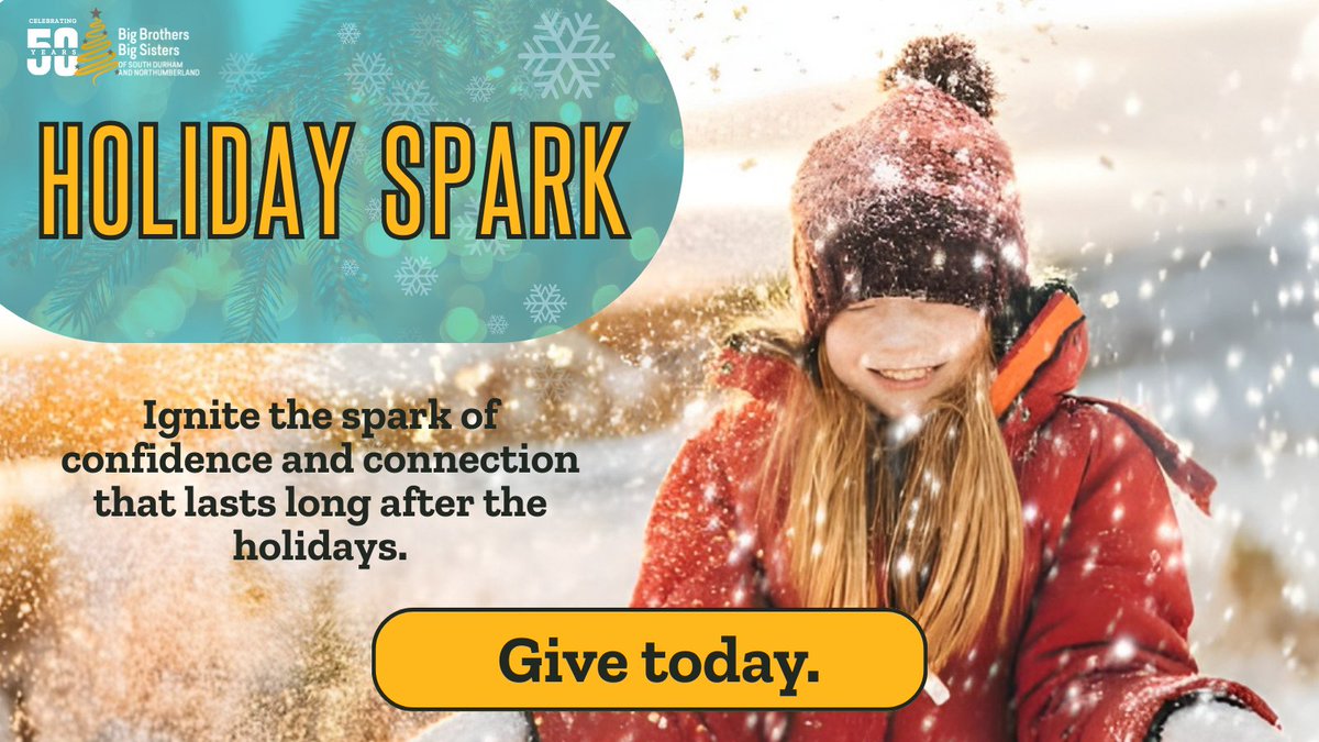 ✨ Holiday Spark ✨

 Be the spark this season. Your gift helps create life-changing mentorships for local youth. 💙

Donate: 👉…rthumberland.bigbrothersbigsisters.ca/donate/