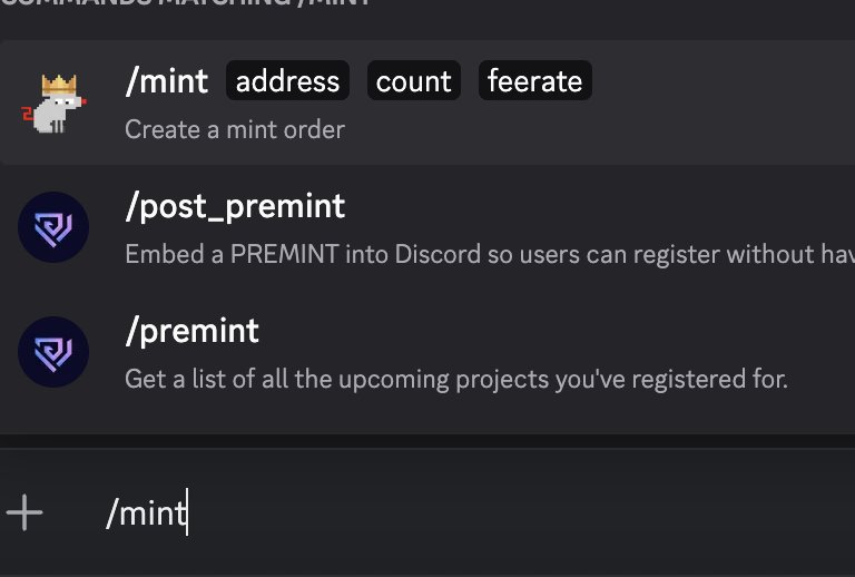 OMR: DISCORD MINT BOT LIVE

You can now mint <a href="/pepefrensbtc/">Pepe Frens: MINT LIVE</a> right from our discord! No need to even visit the website!

- Type /mint on any channel
- Enter your count and set Fee rate
- Complete the payment
Message only visible to you!

As simple as that! We are taking the ordinal