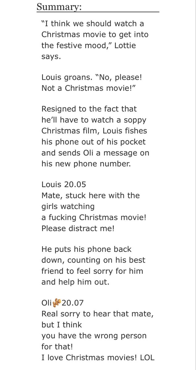 LoveLaughLarry1's tweet image. OUT NOW!

Twelve days to Christmas🎄 

For the @1dholidayff 

37K | E
Famous/Non-famous

What happens when a famous popstar accidentally texts a stranger and they bond over watching Christmas movies together? 

archiveofourown.org/works/74536276…