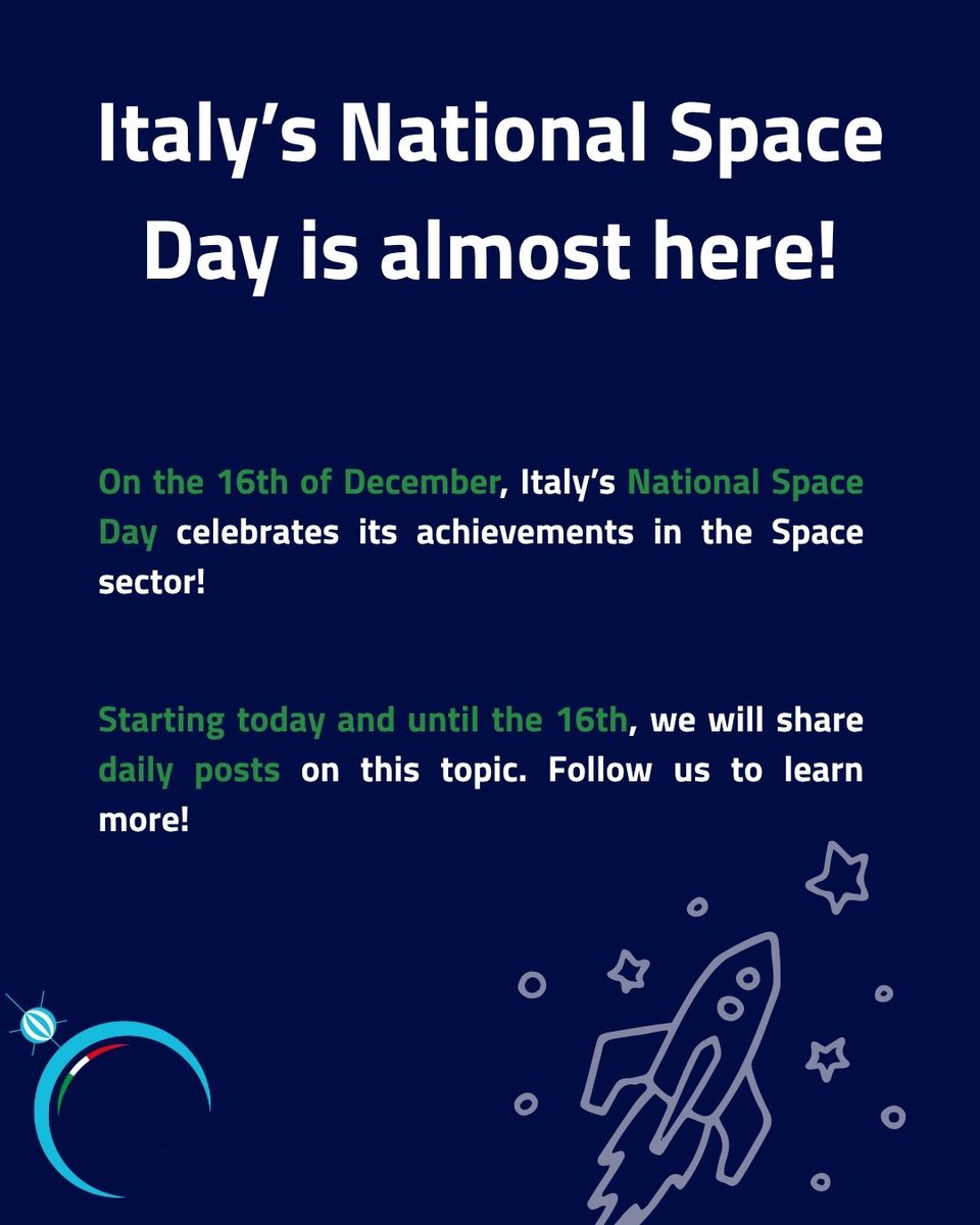 ItalyinTurkiye's tweet image. 🚀 The journey to #NationalSpaceDay 2025 begins! 🌍🛰️ On Dec 16 we celebrate 🇮🇹Italy’s role in space and its scientific and technological excellence. We’ll be sharing new posts about Italy’s role for #Space, stay tuned! 

#GiornataNazionaleSpazio #ItalianNationalSpaceDay #GNS25