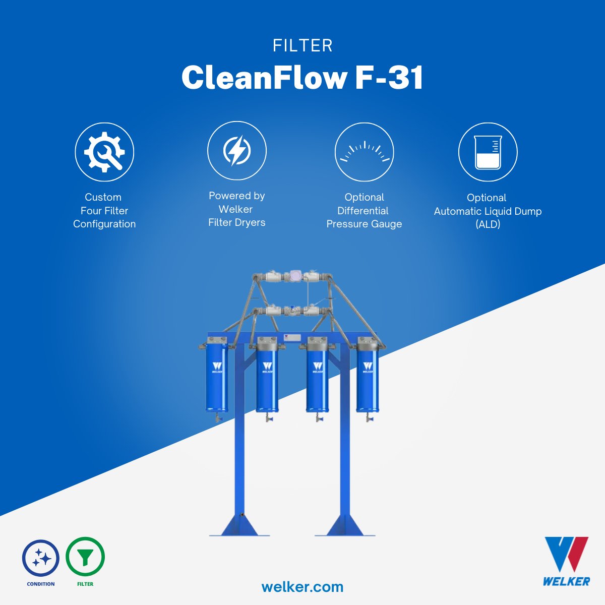 Protect measurement integrity with the CleanFlow F-31.
Clean gas. Less downtime. Filtration built for your flow.

🔹Up to 4 filters for high-flow streams
🔹Welker Filter Dryers
🔹Optional ALD for wet gas

Learn More: welker.com/cleanflow-f-31/

#F-31 #CleanFlow #WelkerDryer #ALD