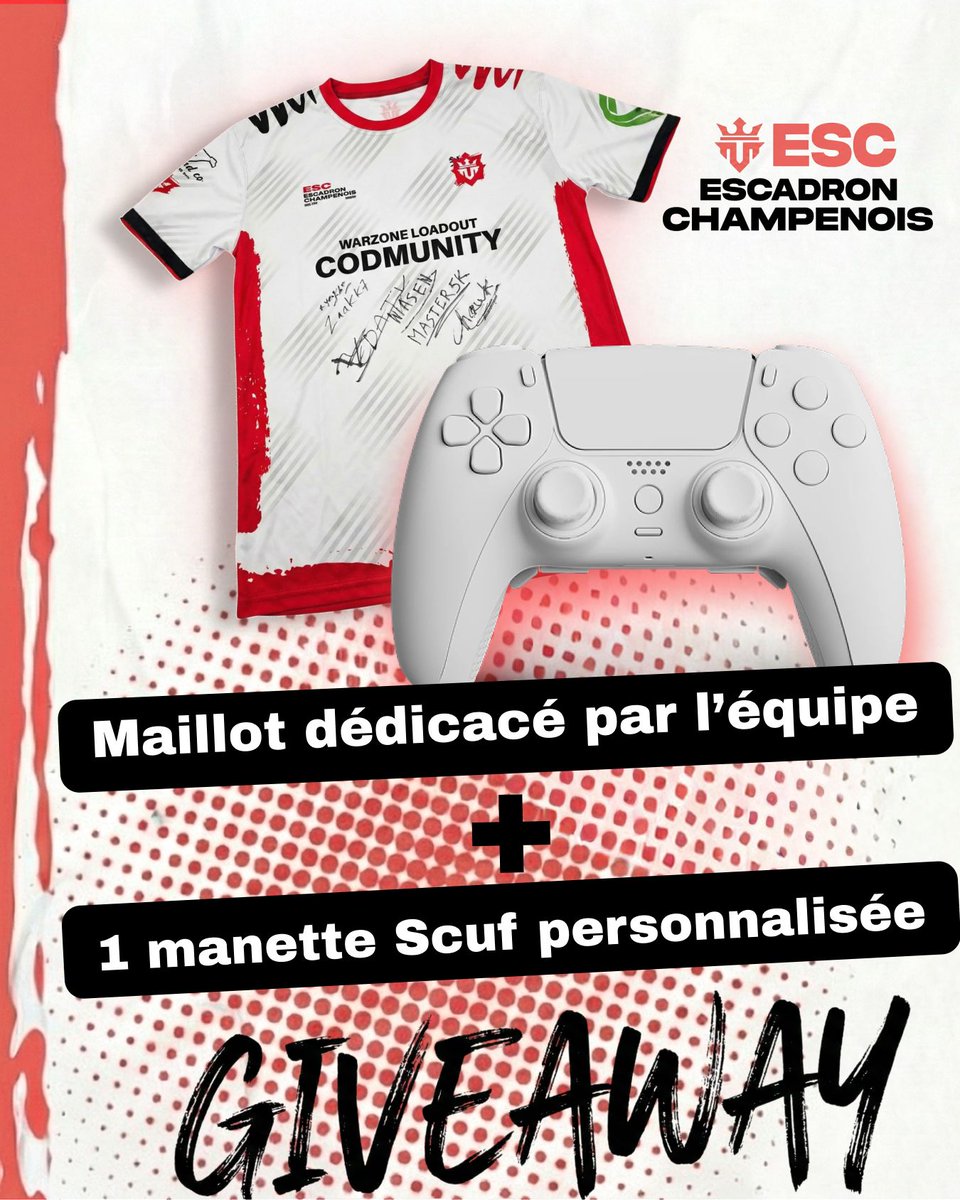 ESCChampenois's tweet image. 🎄 Concours de Noël ESC ! 🎁
Pour célébrer les fêtes, on vous fait gagner 2 lots de folie :
🔥 1 maillot signé par nos joueurs de la LAN WSOW 2025
🎮 1 manette SCUF personnalisée d'une valeur de 250 euros.

Pour participer, valide tes actions sur @givn_io : 

❤️ Like ce post
🔁…