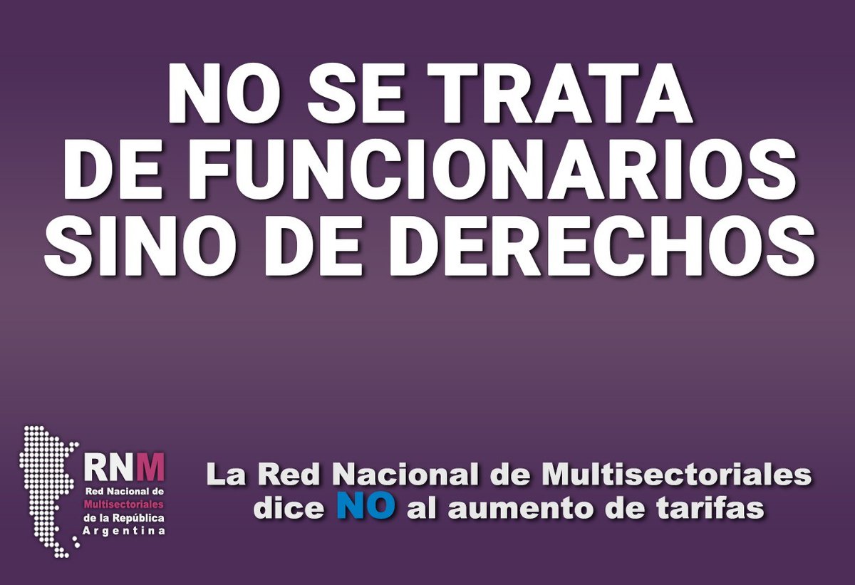 Lo dijimos y lo vamos a seguir diciendo ..no se trata de funcionarios ni de Gobiernos ..se trata del derecho al acceso a los servicios públicos 
No al nuevo esquema de aumento de tarifas 
Son los mismos de siempre que se llevan las ganancias