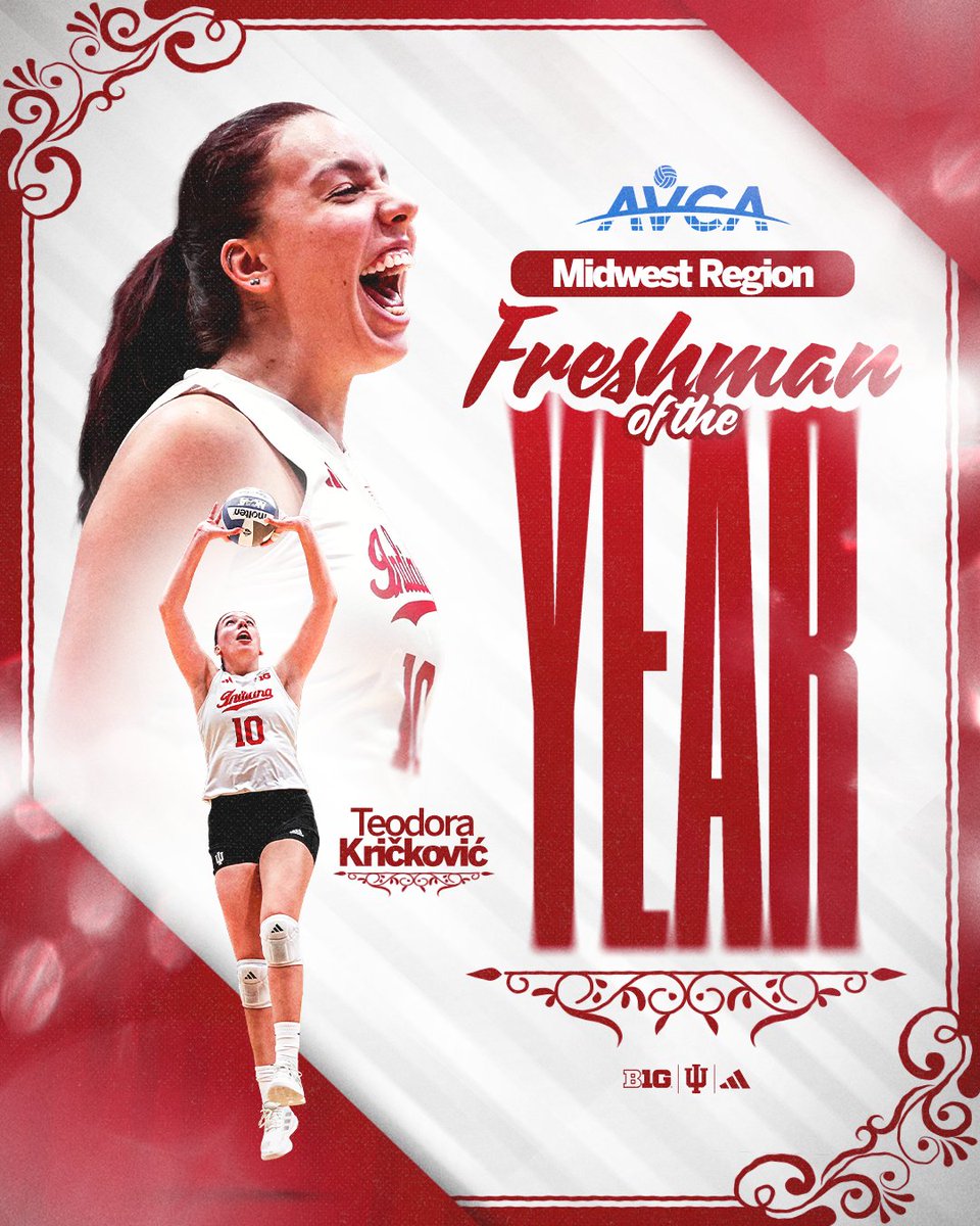 The 🔝 freshman in the Midwest Region!

Congrats to Teodora for being named AVCA Midwest Region Freshman of the Year! 👏