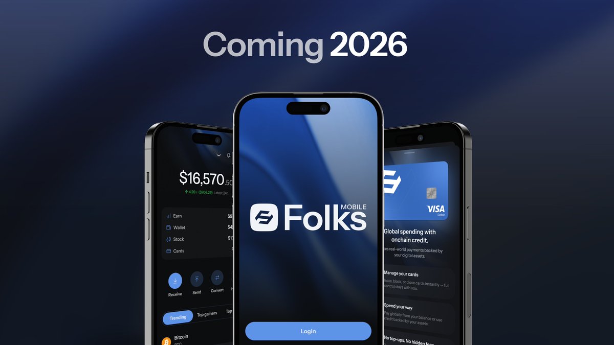 FolksMobile's tweet image. Folks Mobile is preparing for Early Access in 2026.

Built to bring DeFi to the mainstream by making the complexity invisible, Folks Mobile is a regulated, VASP-licensed mobile app introduced in partnership with @FolksFinance.

Read more &amp;amp; join the waitlist 👇
