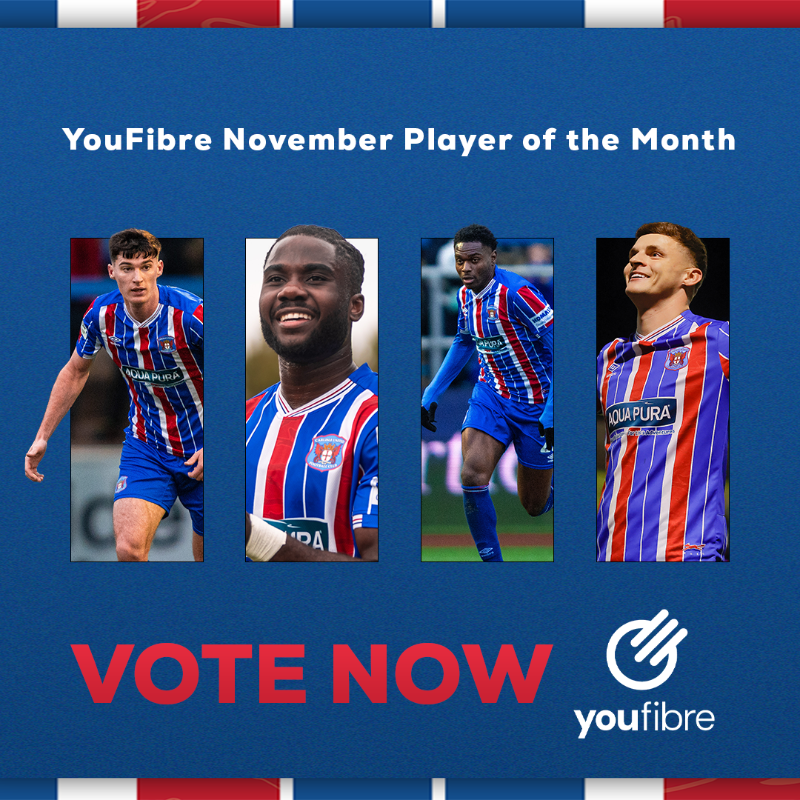 officialcufc's tweet photo. 🏆 It's time to decide your @youfibre Player of the Month for November.

Cast your vote now. 🗳️