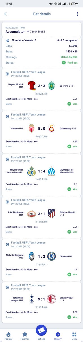 Master45b's tweet image. Boooooom💥💥 Booooom💥💥 Boooom🥳🥳🥳
 We Wooooon On Goal Ranges 🍀🍀
Congratulations to all Investors 🔥🔥

Did you play????
Next Slip 📲 chat.whatsapp.com/LGtihnfF02B0Ql…