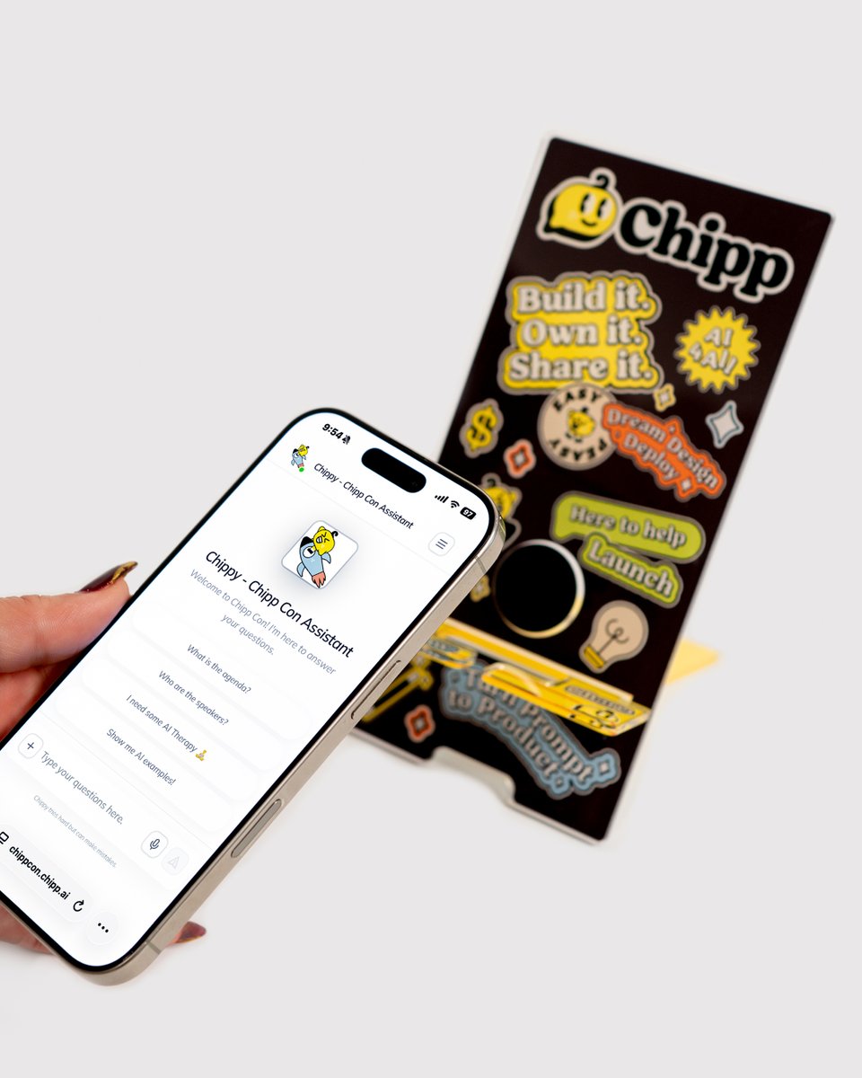 rule29's tweet image. Most conference swag is forgettable. We wanted something different. At Chipp Con, attendees tapped a simple NFC chip on a phone stand and unlocked an AI interaction built to spark real conversation. No apps. No friction. Just connection. The future isn’t louder. It’s smarter.