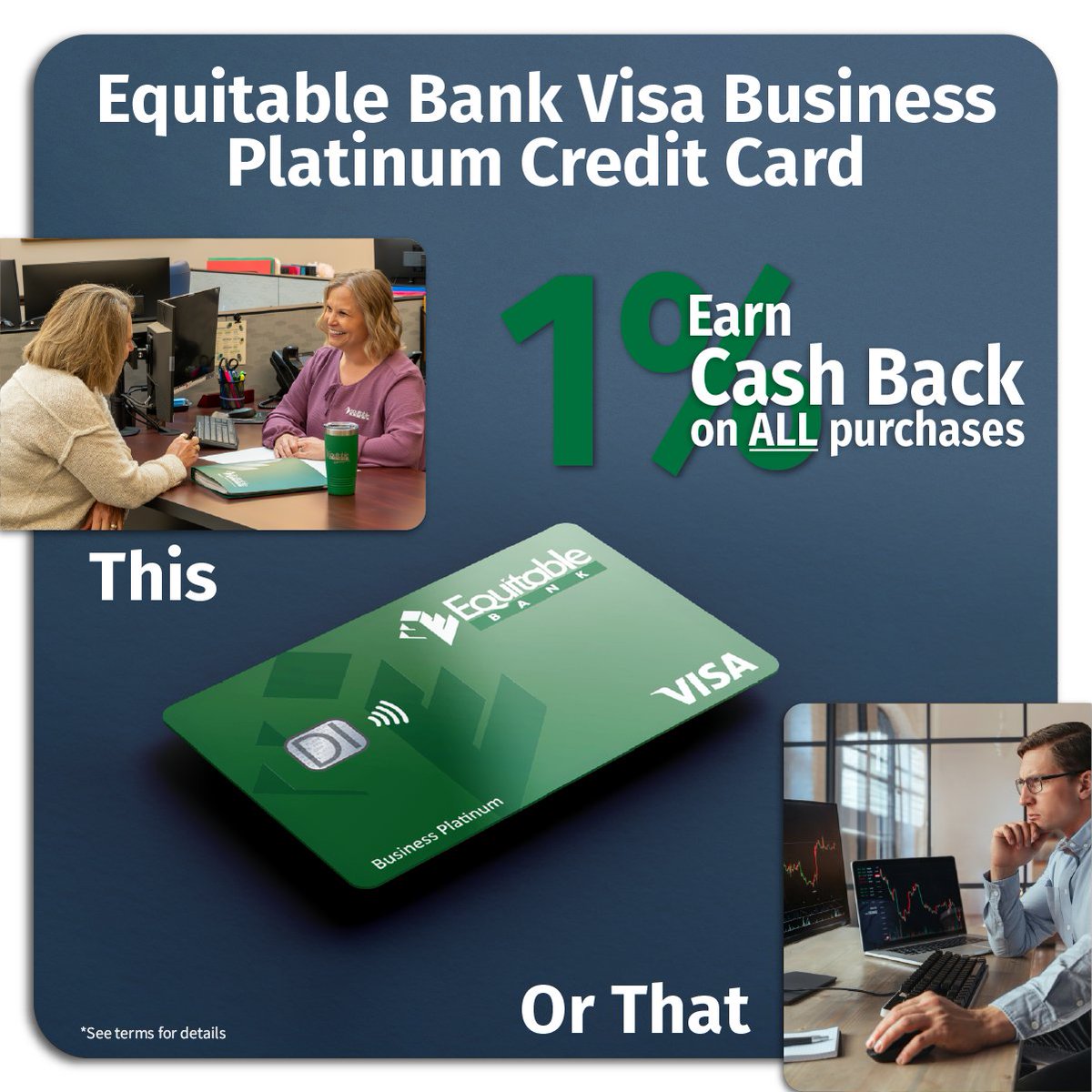 BankEquitable's tweet image. Fed up with ads flooding your inbox because your data was sold? Your business information is never sold With our Equitable Bank Visa Business Rewards Credit Card with our Equitable Bank Visa Business Rewards Credit Card.

See terms and apply today at equitableonline.key.credit/business/visa-…