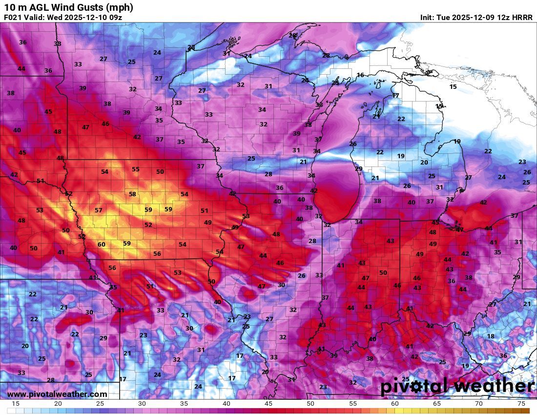 MaxVelocityWX's tweet image. A DANGEROUS GROUND BLIZZARD is likely tonight and tomorrow across the Midwest...

A dangerous mix of strong winds and existing snowpack is setting up tonight and tomorrow, with widespread 50–70 mph gusts expected across Minnesota, Iowa, South Dakota, and Illinois. These winds…