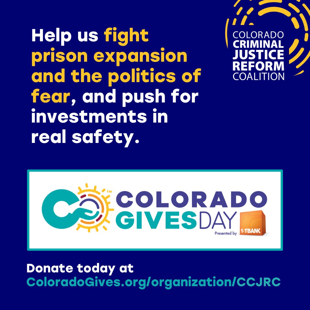 Today is Colorado Gives Day, the day our state shows what’s possible when we invest in each other. 

We’re fighting for real safety — solutions that prevent harm and build strong communities.

Join us today. coloradogives.org/CCJRC