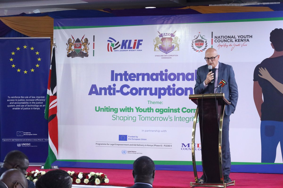 Today #PLEADYetu joined <a href="/EACCKenya/">EACC</a> <a href="/KLIF_Kenya/">Kenya Leadership Integrity Forum</a> <a href="/NYC_YouthVoice/">National Youth Council Kenya</a> &amp; Youth to mark #IACD2025 themed “Uniting with Youth in the fight against corruption: Shaping Tomorrow’s Integrity.” Centered on youth voices, collaboration, leadership &amp; integrity. Funded by <a href="/EUinKenya/">European Union In Kenya</a>🇪🇺#SDG16 #SDG17