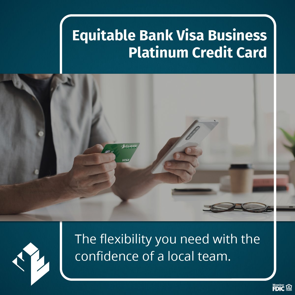 BankEquitable's tweet image. Year-end expenses adding up? The Equitable Bank Business Visa Platinum Rewards Credit Card can give you some relief. Enjoy the flexibility you need and the confidence of having a local team ready to support you every step of the way.

Learn more at  equitableonline.key.credit/business/visa-…