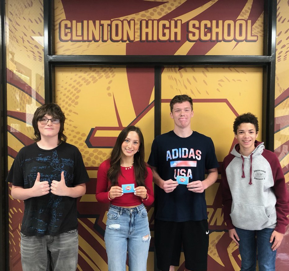 ClintonHS's tweet image. Congratulations to our October Students of the Month!

Dylan Taylor (11)
Sophia Goff (10)
RJ Stamp (12)
Kaiden Hoskins (9)