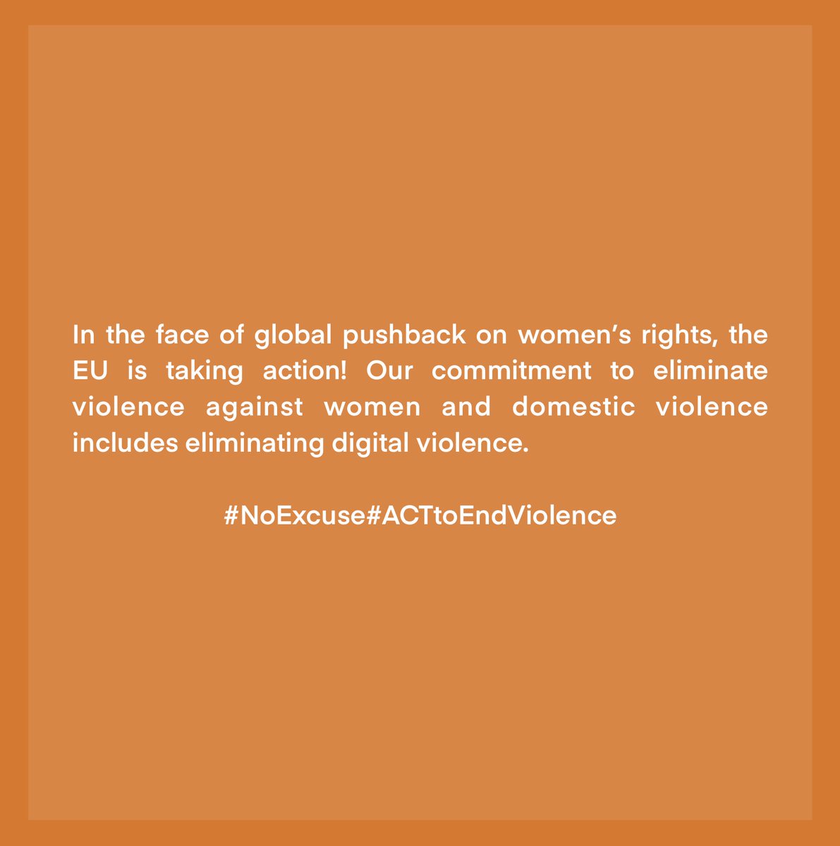 In the face of global pushback on women’s rights, the EU is taking action! Our commitment to eliminate violence against women and domestic violence includes eliminating digital violence.
#NoExcuse #ACTtoEndViolence