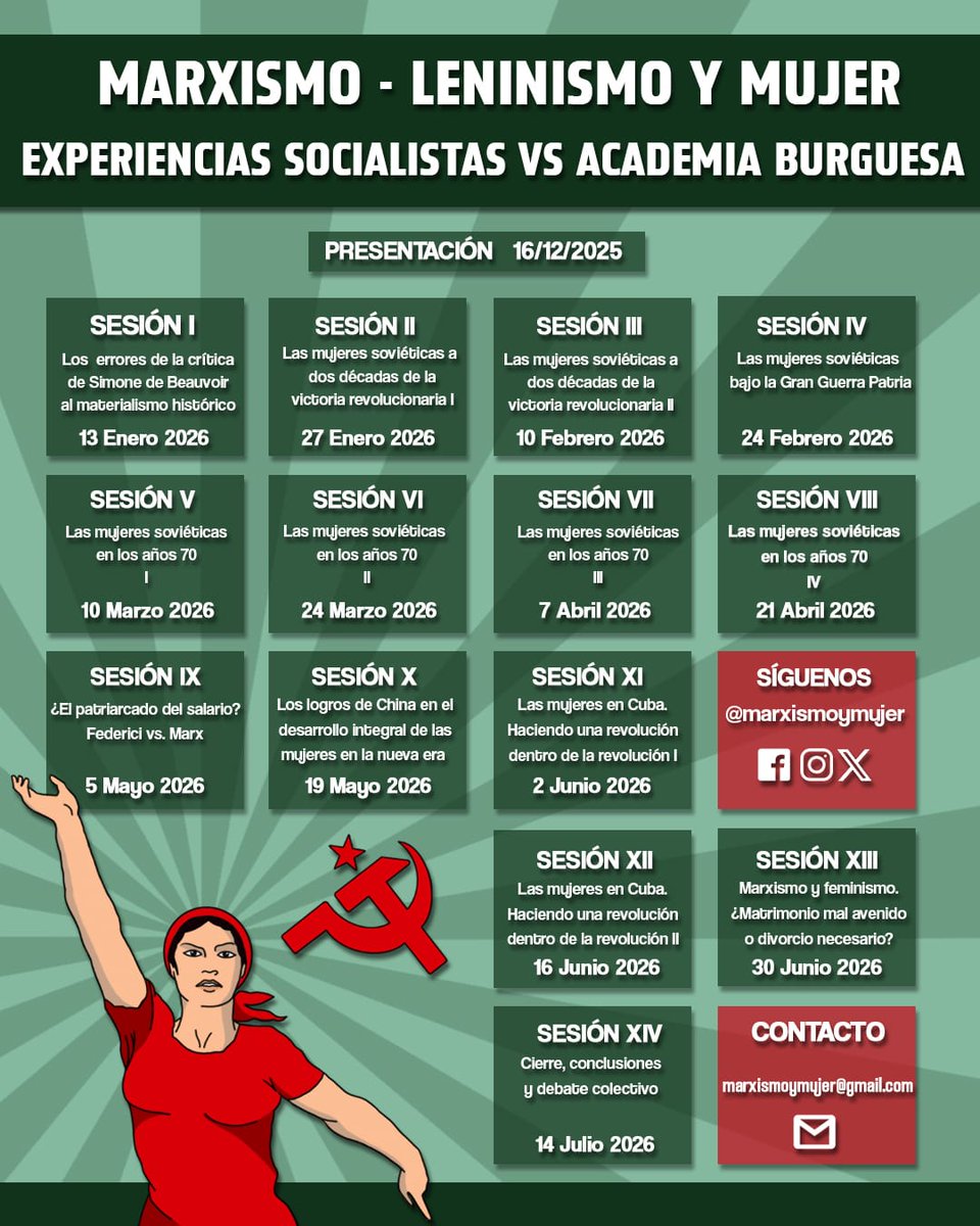Nuevo seminario:
Marxismo-leninismo y mujer - Las experiencias en la construcción del socialismo y la crítica a la academia burguesa

lamancharoja.com/marxismo-lenin…
