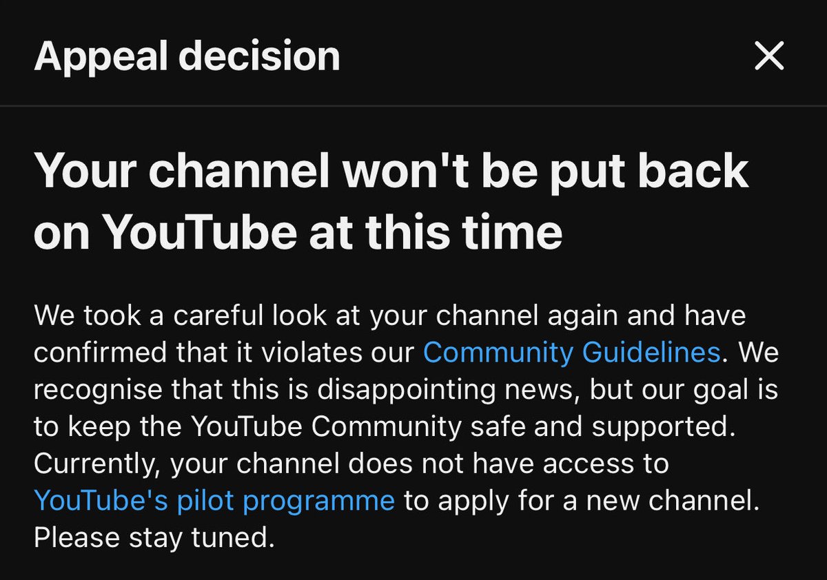 SplashPlateVGC's tweet image. Two days in and still not a word, i’m heartbroken this feels hopeless. I just want to speak to a human being to figure out what happened to cause a very obvious error resulting in my channel termination 

Please just look at the replies here, look into this! @TeamYouTube