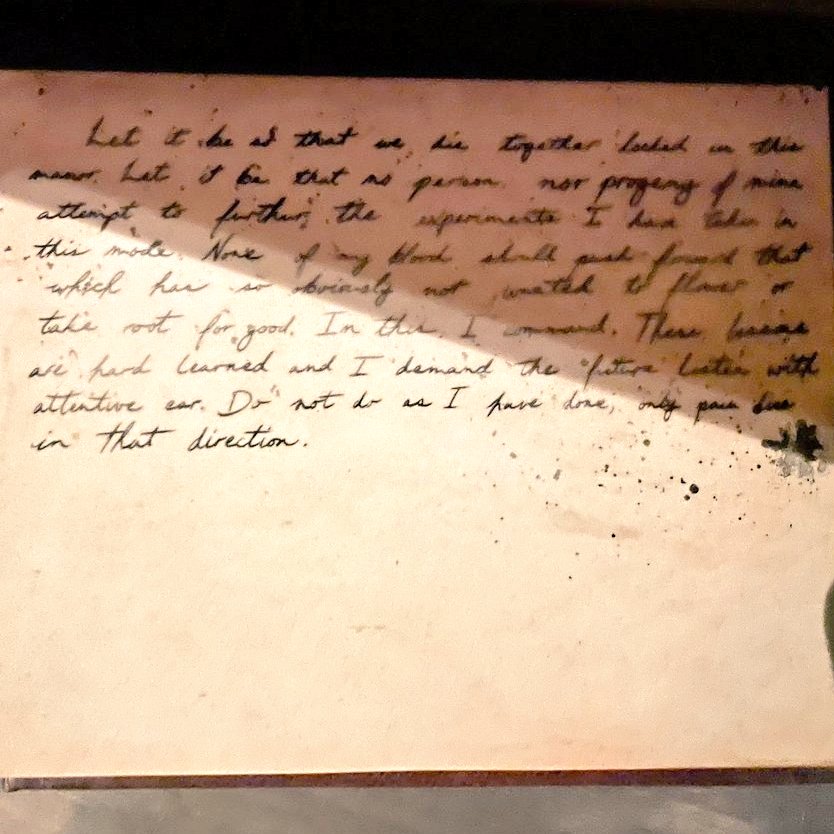 This is in reference to Henry's journals, where he writes, "When he dies, if ahead of my own death, I shall place him like a son within the family crypt" and "let it be that no person nor progeny of mine attempt to further the experiments." #MonstersUnchained #DarkUniverse