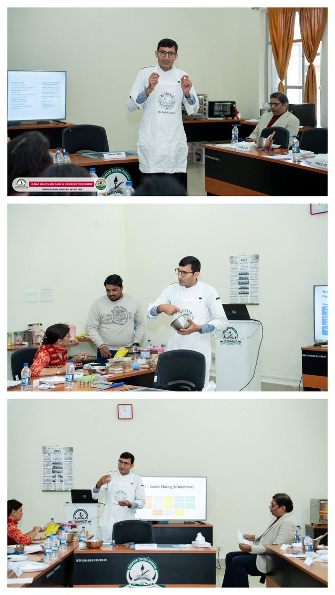 chefsunilkumar's tweet photo. 🍰🍪 Skill Development through Experiential Learning at Mizoram University 🍪🍰
SEMIS, Mizoram University, in collaboration with the Mizoram Culinary Association, successfully conducted a 2-Day Hands-On Cake &amp; Cookies Workshop on 8–9 December
#MizoramUniversity #HandsOnLearning https://t.co/DMXoeiwo34
