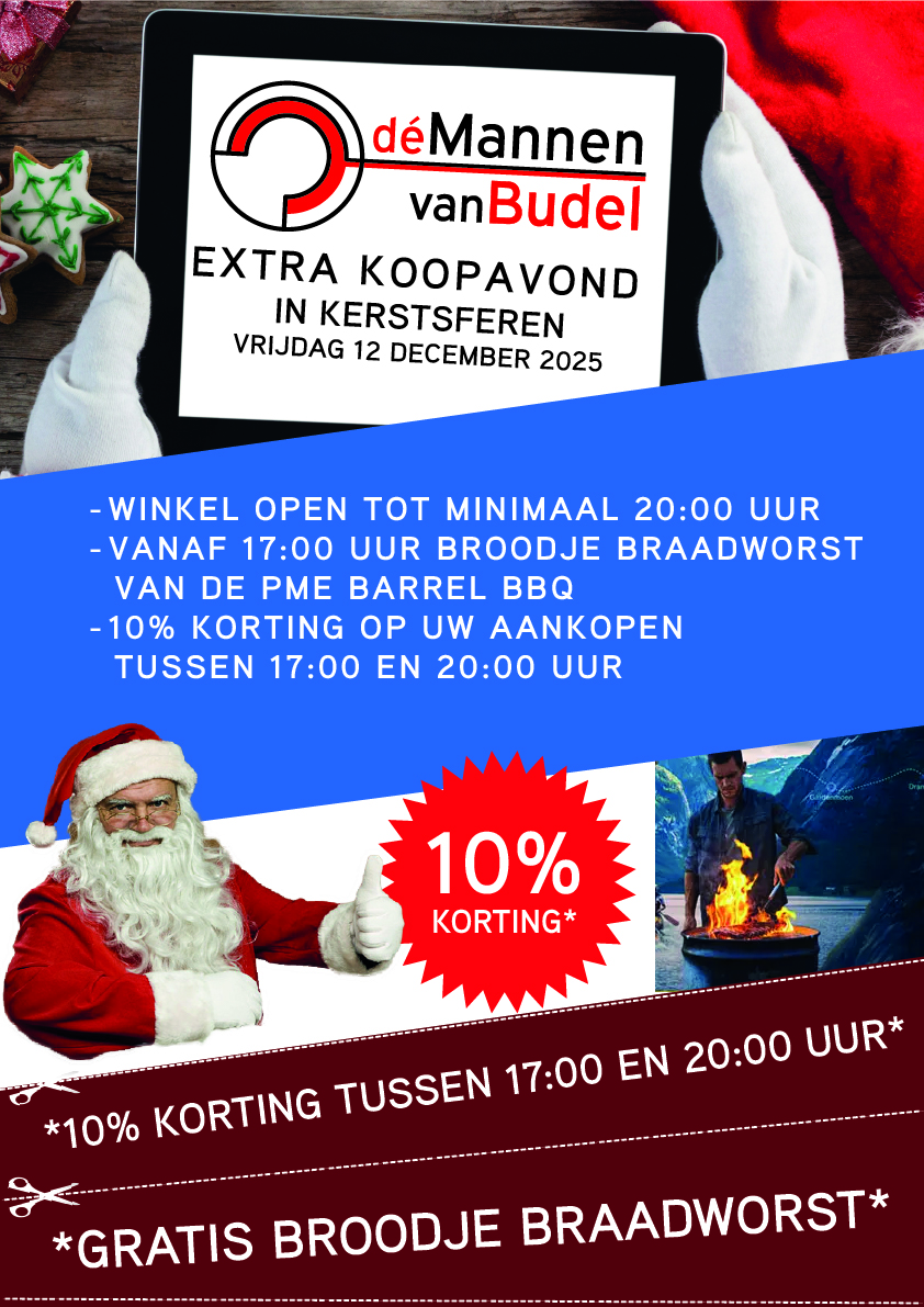 Extra Koopavond vrijdag 12 december bij de Mannen van Budel, winkel open tot minimaal 20:00 uur - mailchi.mp/demannenvanbud…