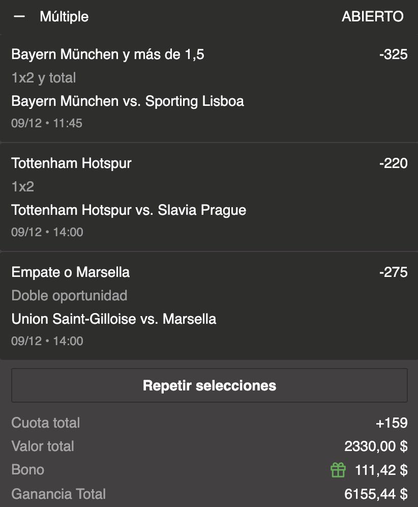 CAM_PICKS's tweet photo. Mi jugada del día es un parlay de #UCL 💰

Hoy tenemos la 6ª jornada de Champions League y este es el parlaycito del día:

• Bayern ML y Over 1.5 Goles, aquí tengo  los alemanes clavando mínimo 2 goles y regresando a la victoria.

• Tottenham ML, en casa no han recibido gol aún y Slavia Praga no marcado de visita, 2+2 = ?

• Marsella/Empate, aunque visitando han perdido sus dos juegos, visitan al St. Gilloise que no marcado siquiera en casa.

La mande al Prime con 4.4% del Bank 🏦

Deja tu like si me sigues 🚢❤️

#ChampionsLeague