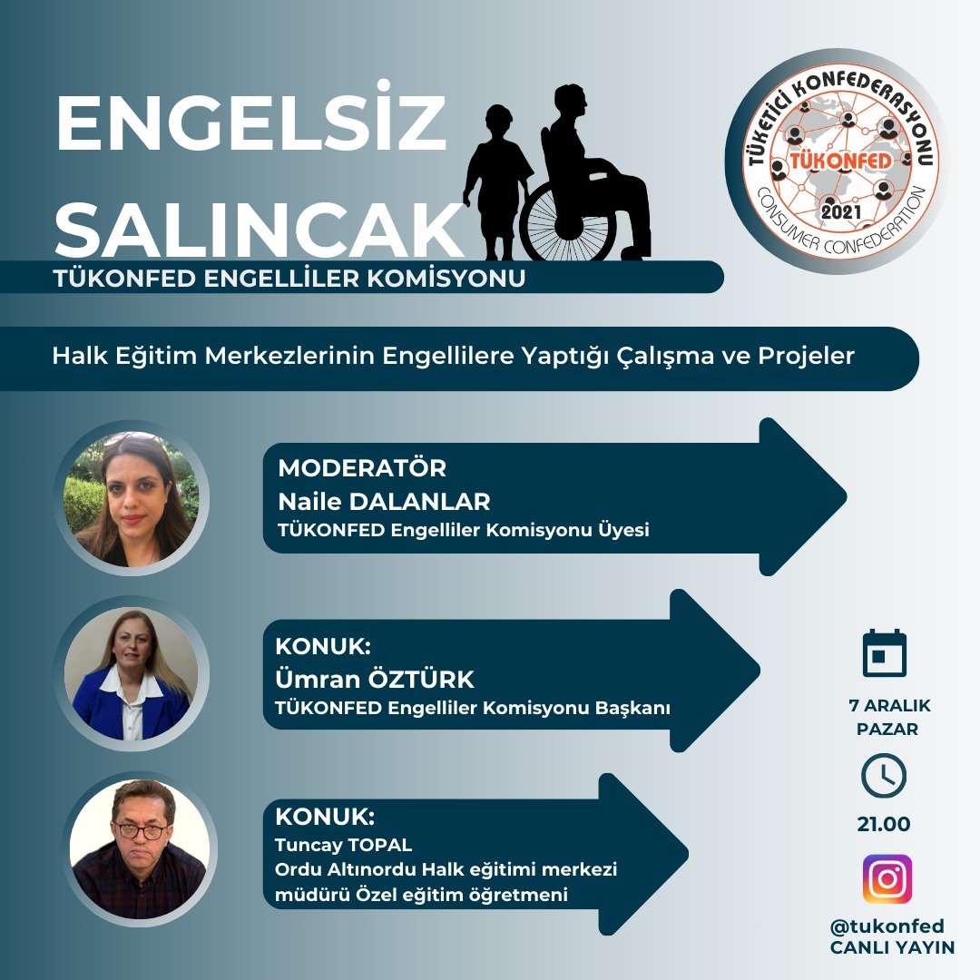 Engelsiz Salıncak / 8 Aralık 2025 / Halk Eğitim Merkezlerinin Engelli Çalışma ve Projeleri
Naile DALANLAR'ın konukları;  
-TÜKONFED Engelliler Komisyonu Başkanı Dilek Ümran ÖZTÜRK,  
-Ordu Altınordu Halk Eğitim Merkezi Müdürü Tuncay TOPAL.
youtube.com/watch?v=1P6joK…
<a href="/aydinagaoglu/">Aydın Ağaoğlu (DM KAPALI)</a>