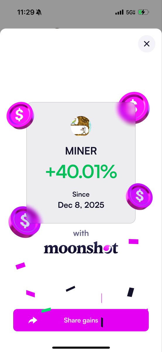 That was a good dip to buy $MINER 

Who bought with me??

Trade with me here: moonshot.com/?ref=wbqYs8