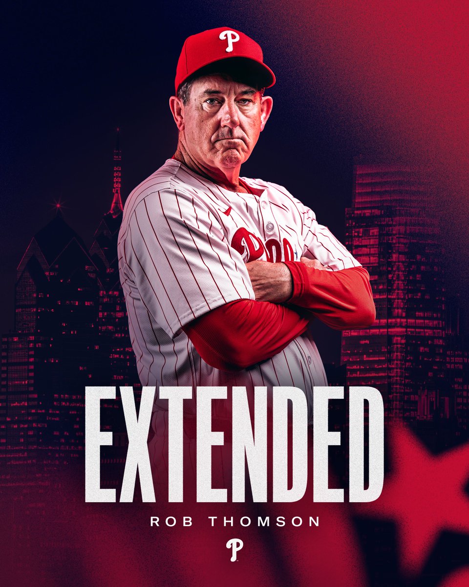 Breaking: The Phillies have extended the contract of manager Rob Thomson through the 2027 season.