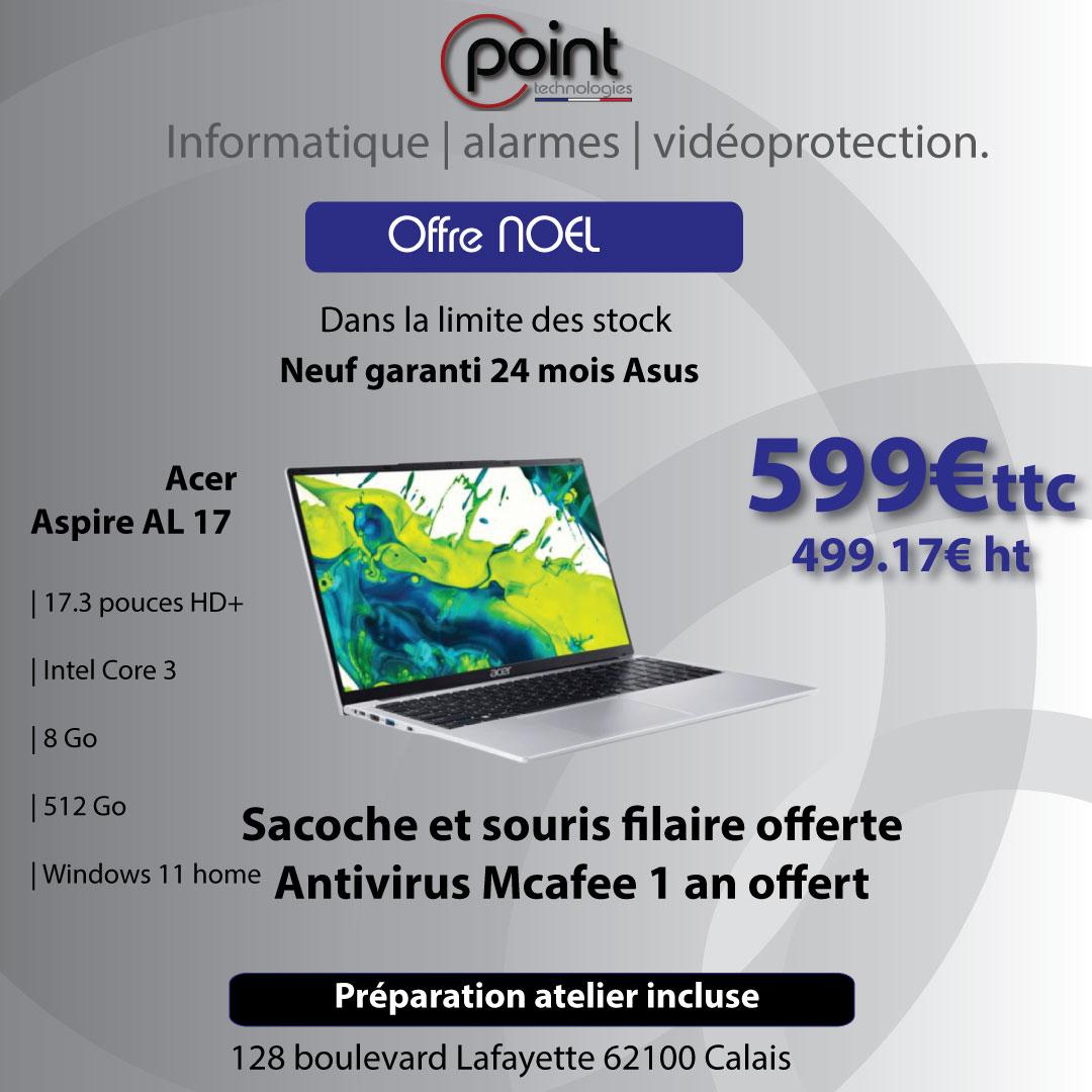 PointInformatiq's tweet image. Profitez de cette offre de Noël avec ce PC portable familial doté d'un grand écran de 17 pouces. Une machine idéale pour un usage bureautique et multimédias. 
Faites vite avant la rupture de stock et les très fortes hausses prévues sur l'année 2026.