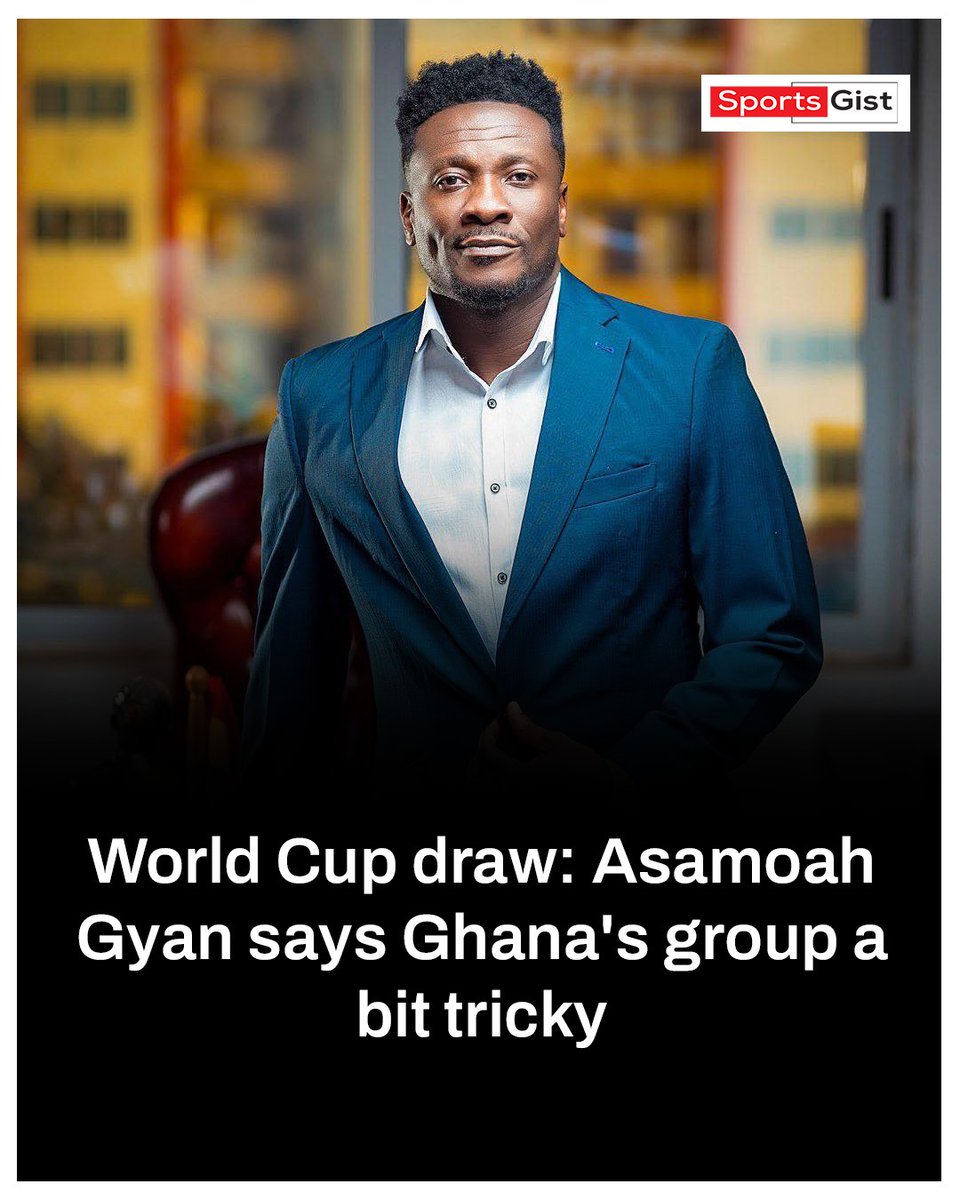 World Cup draw: Asamoah Gyan says Ghana's group a bit tricky

#SportsGist 
Jasprit Bumrah | Dodgers | Phillies | Pirates |