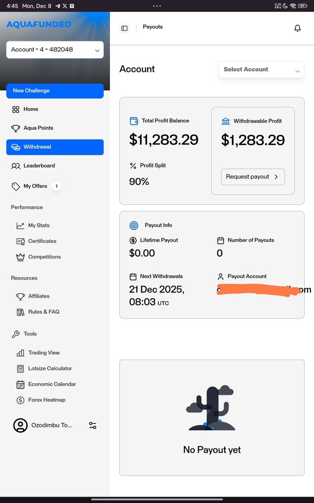 theplaymakerxx's tweet image. Locked in $1.2k(12%) on my $10k @AquaFunded funded account.

Christmas wey go sweet, na from beginning of December we go know🔥💜