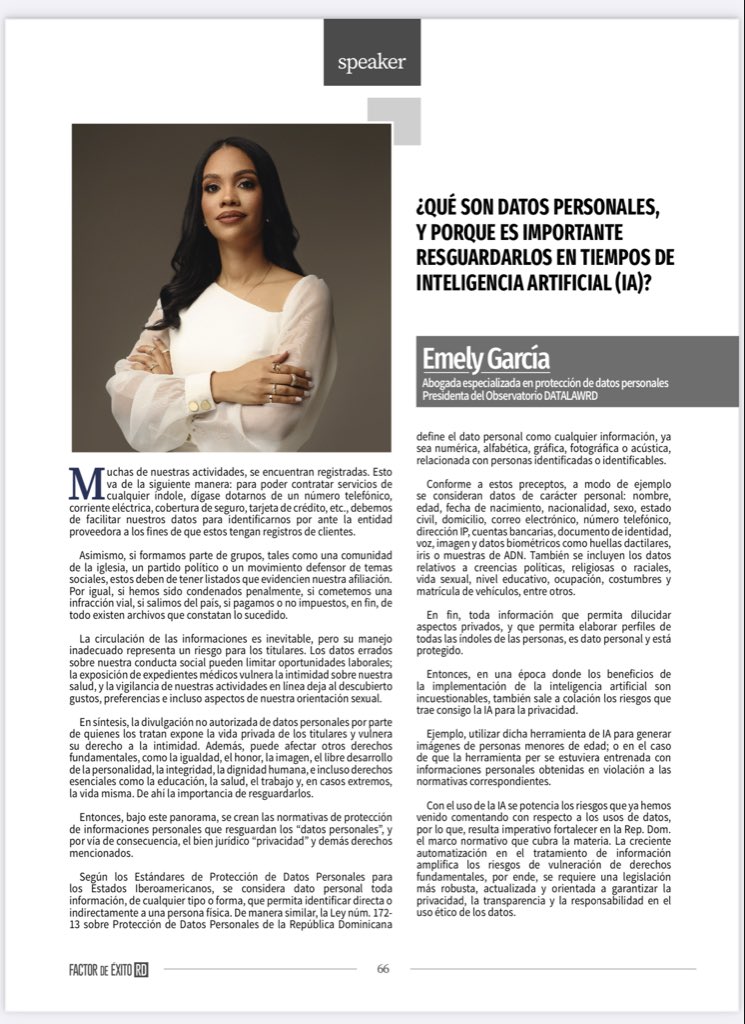 Con alegría les comparto que mi último artículo ha sido publicado en la edición impresa de noviembre de la revista Factor de Éxito RD. ¡Gracias!💫💫💫