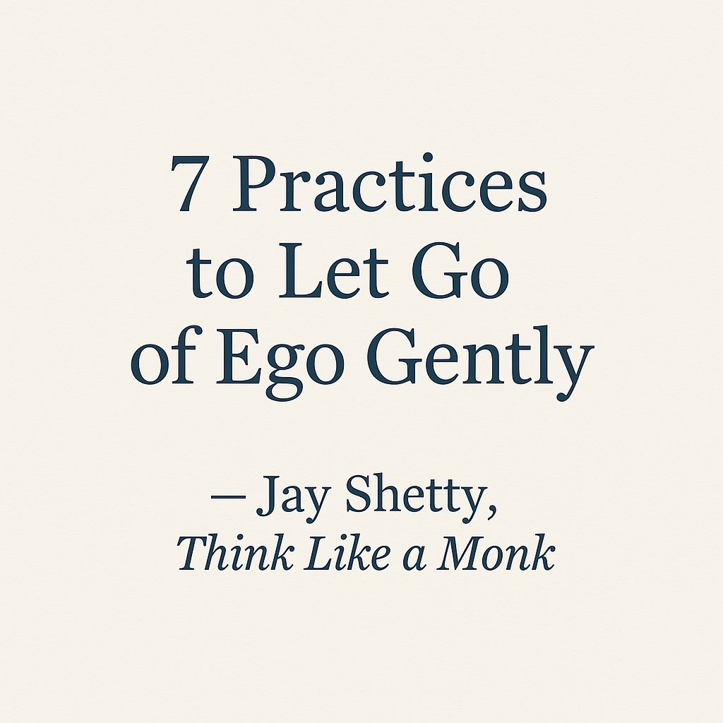 lifejournalbook's tweet photo. 7 Practices to Let Go of Ego Gently:
#thinklikeamonk #jayshetty #ego #mindfulness #lifejournal
-Thread- https://t.co/Jpe6ZAthOx