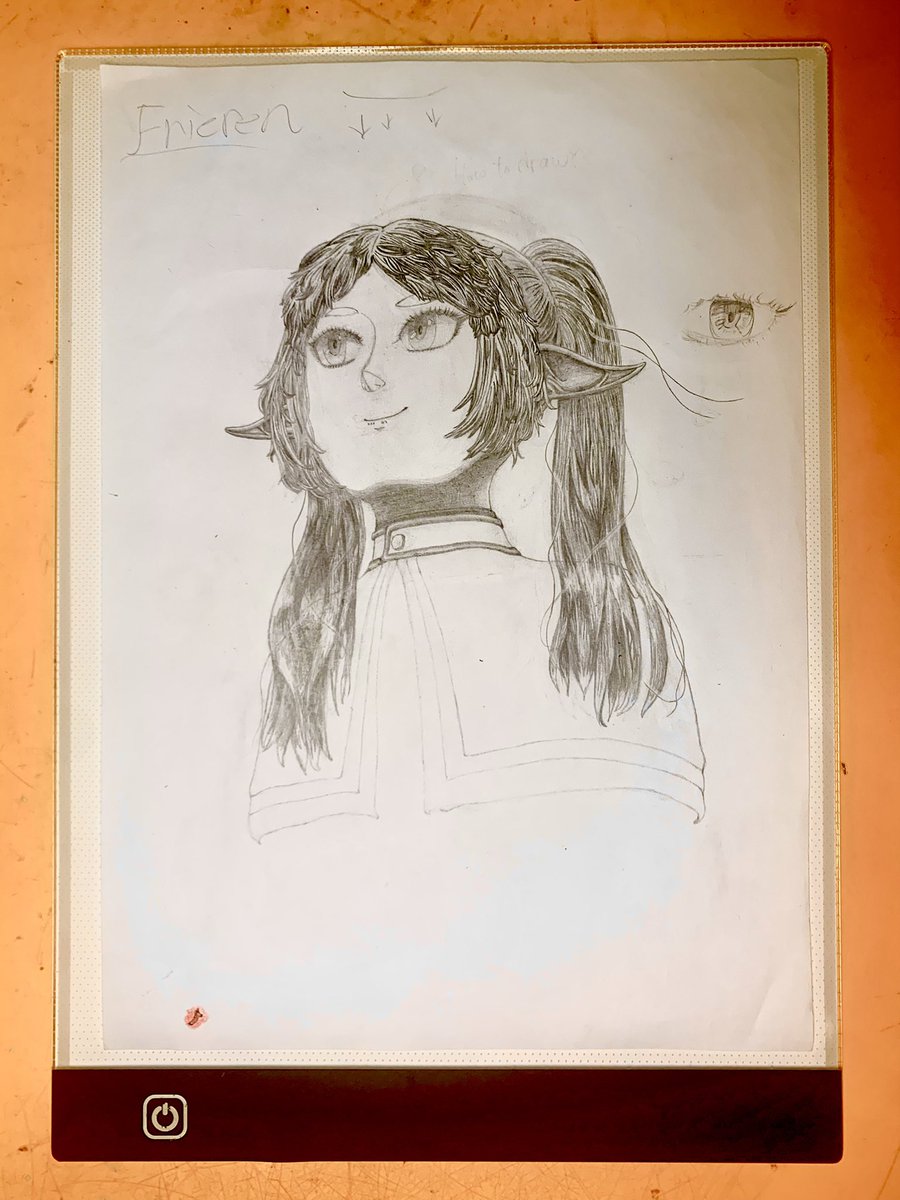 AkiPuree's tweet photo. Day 31 of drawing. Character: Frieren Looking Up (In Progress) #drawing #frieren https://t.co/wb61ElFheu