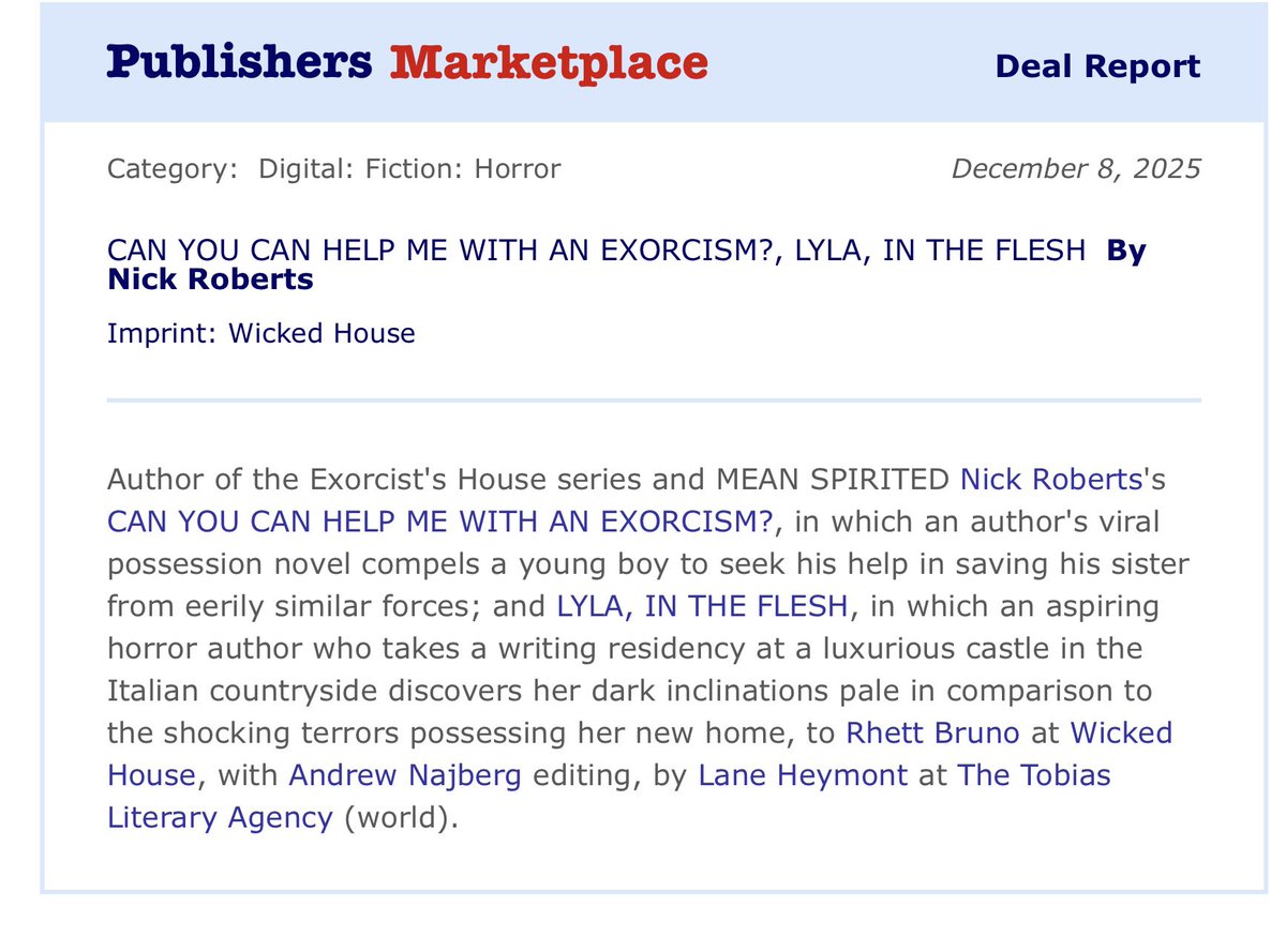 It’s going to be a busy year. More to come. 👀 <a href="/TheTobiasAgency/">The Tobias Literary Agency</a> <a href="/LaneHeymont/">Lane Heymont</a> <a href="/WickedHousePub/">Wicked House Publishing</a> <a href="/AethonBooks/">Aethon Books</a> <a href="/SSMaverickAudio/">SimonMaverickAudio</a> <a href="/simonschuster/">Simon & Schuster</a>