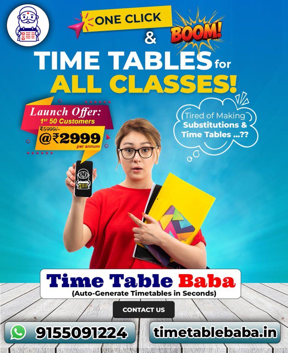 IndexMadhepura's tweet photo. 🚨📢 Attention School Owners & Principals in Bihar.

​Ab timetable banane me ghanto (hours) barbad karne ki zarurat nahi hai.

​Check out Time Table Baba – A new software made in Bihar by @Ajaykraj91 that allows you to:

🔹​Auto-generate error-free timetables in seconds.
🔹​Manage teacher substitutions instantly.
🔹​Print reports with one click.
🔹 WhatsApp support and many more...

​I am sharing this because I believe this tool can genuinely help our local schools go digital.

​👉 Claim your 7-Day FREE Trial:
https://t.co/uY2GEa2HHH

Transparency Note: I am sharing this primarily to support a promising tech initiative from our state. However, to be fully transparent, there is a referral 10% commission involved. So you can treat this as a promotion while posting if you wish, but for me, the goal is #VocalForLocal. 👏👏