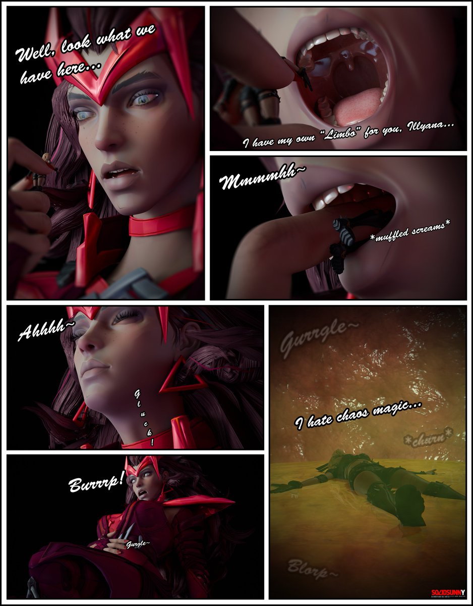 Claimed by Chaos...

Wanda's magic seems to be going out of bounds as she finds different ways to tinker with reality... While sending Magik out of bounds of this world...

Commissioned by <a href="/FalconNSFW/">Falco After Dark 😉😏😏🔞🔞</a> commissions are open...

#SizeTwitter #vore #mawshot #giantess