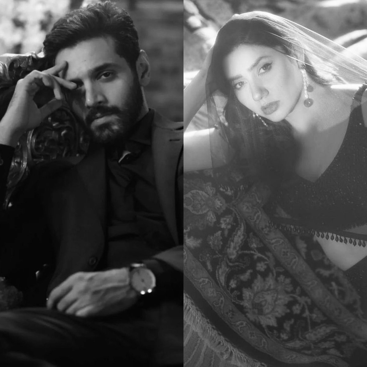 ˚ ✧  He looks like a storm that learned how to rule with its power; she glows like a woman the world should never underestimate ✶˚

Waiting till their new project drops🖤

#WahajAli #MahiraKhan #MittiDeBaway