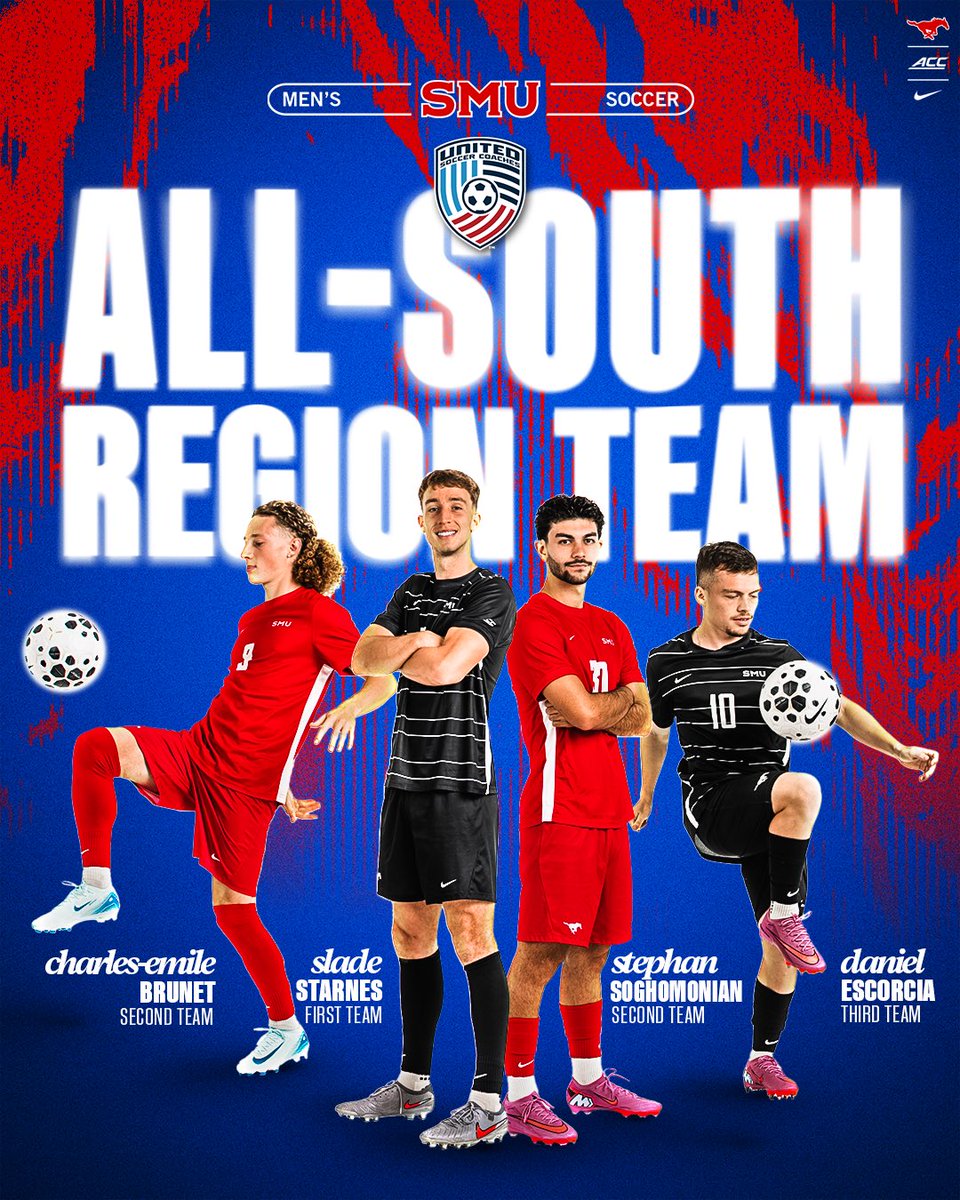 Top class squad.

Slade, Charles, Step and Dani were named on the United Soccer Coaches All-South Region Team!
