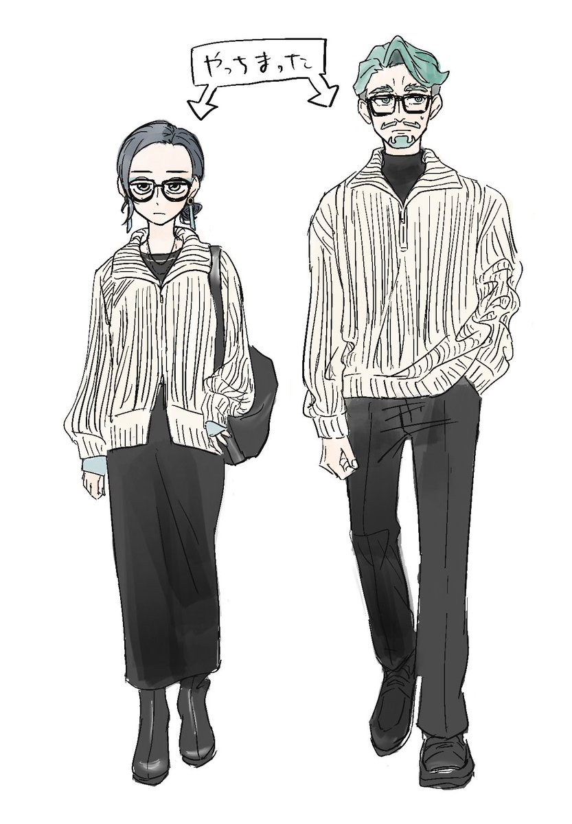 服が偶然ド被りして超絶気まずい🩵さんと🍈さん（not CP）