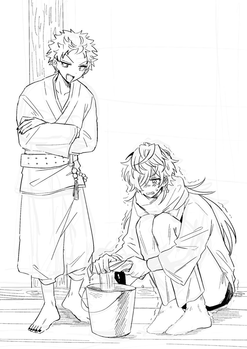 冬修行の絵（とちゅう）