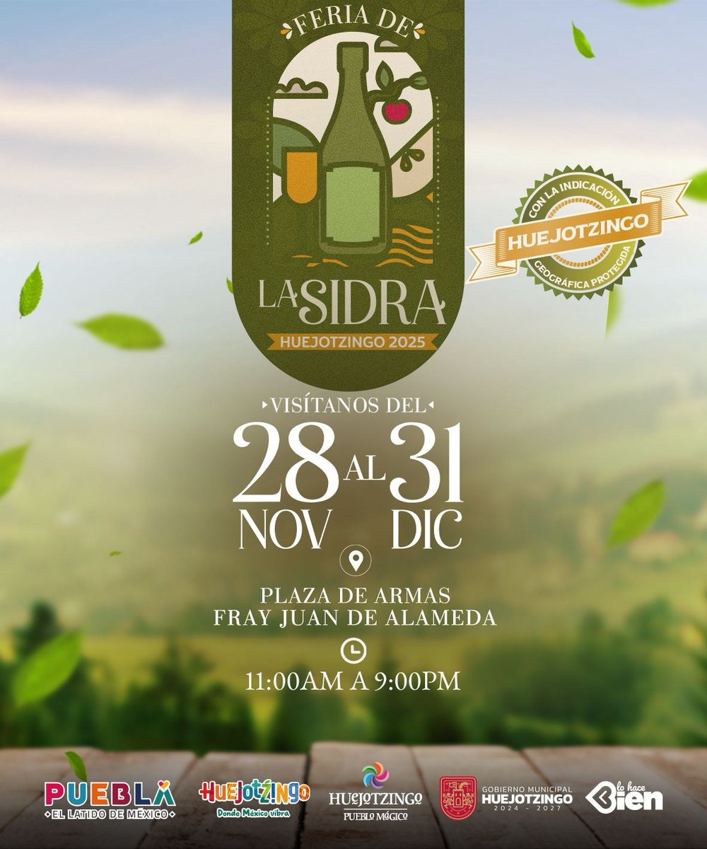 El <a href="/Gob_Puebla/">Gobierno de Puebla</a> te invita a descubrir productores únicos y disfrutar un ambiente que mezcla historia, fiesta y encanto en la Feria de la Sidra de #Huejotzingo.

¡#LaNavidadLateEnPuebla, ven y vive la experiencia!🎄

#PensarEnGrande 🫶 #PorAmorAPuebla